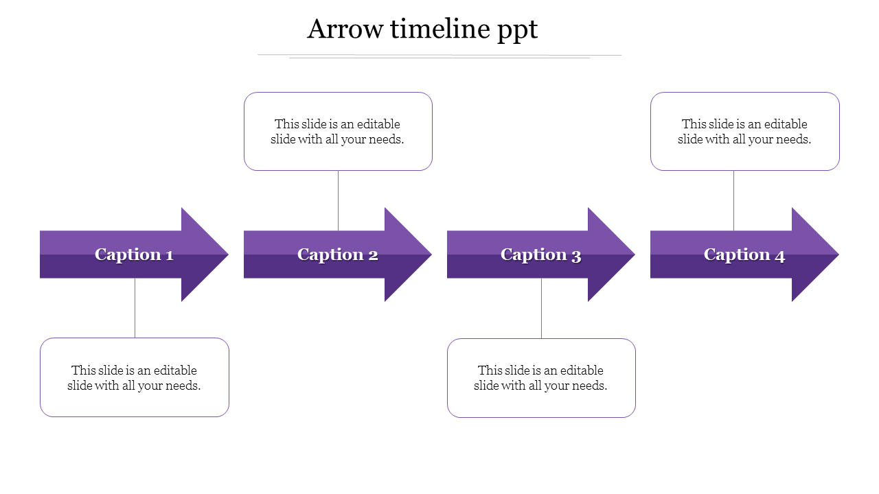 arrow timeline ppt-Purple